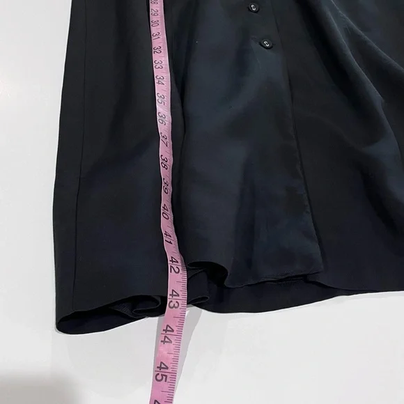 Ann Taylor Black Twill Button Front Midi Dress Size Medium Petite - Picture 9 of 11